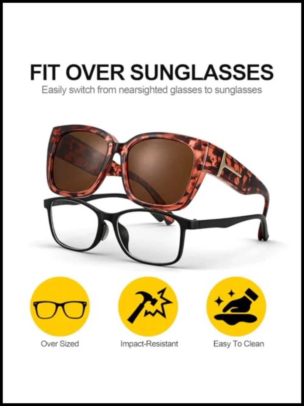 3 Pack Oversized Over Glasses Sunglasses Polarized UV400 Fit Over Sun Glasses